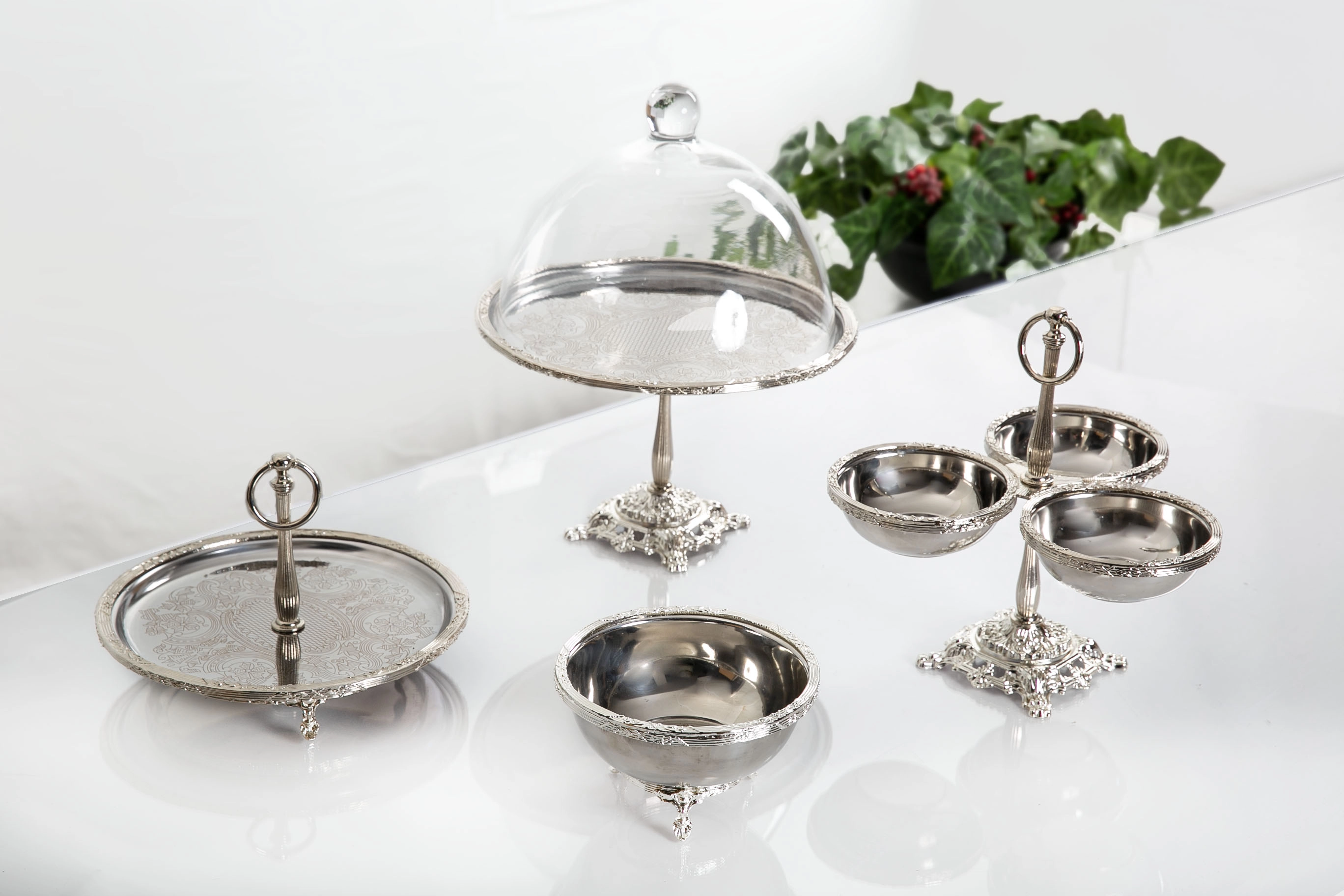 METAL 4 PARÇA SUNUM SETİ GÜMÜŞ