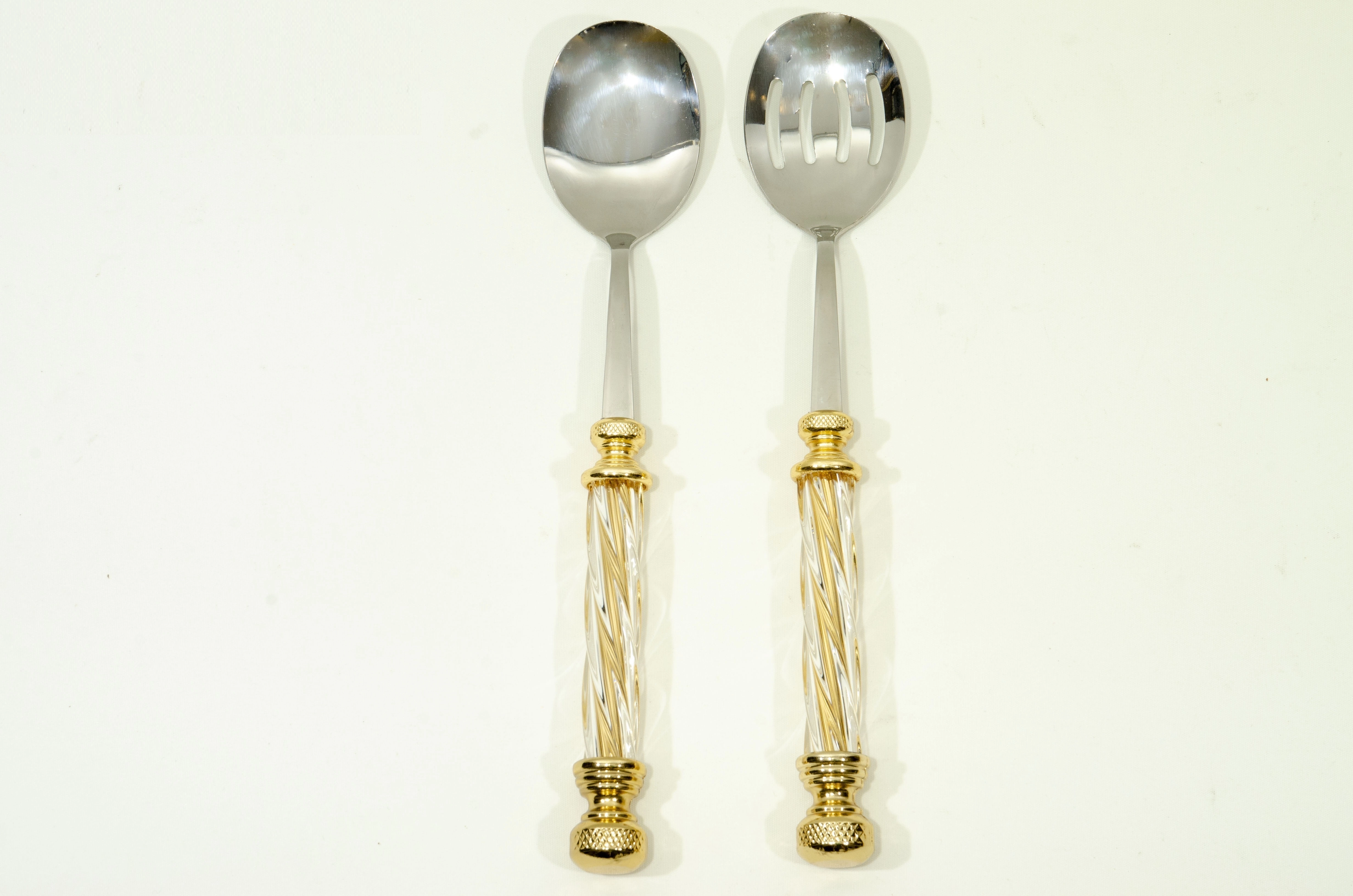 KRİSTAL 2 PARÇA SALATA SERVİS SETİ ALTIN