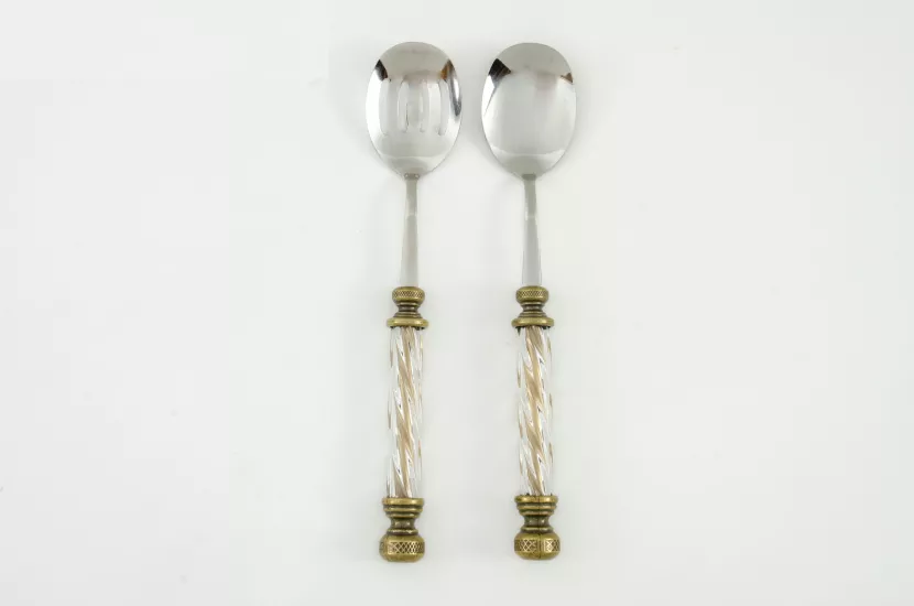 KRİSTAL 2 PARÇA SALATA SETİ ANTİK