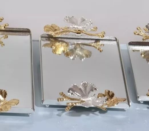 KELEBEK KÜÇÜK KAHVE TEPSİSİ 26X18 CM GÜMÜŞ