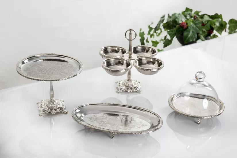 METAL 4 PARÇA SUNUM SETİ GÜMÜŞ