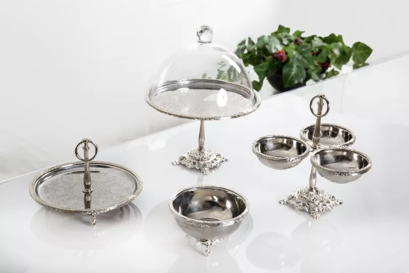 METAL 4 PARÇA SUNUM SETİ GÜMÜŞ