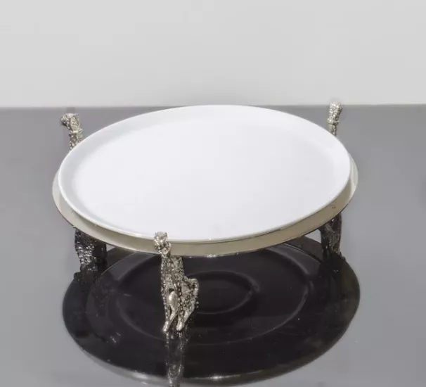 ÇİTA PORSELEN YUVARLAK SERVİS 28 CM GÜMÜŞ