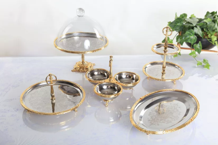 METAL 5 PARÇA SUNUM SETİ ALTIN