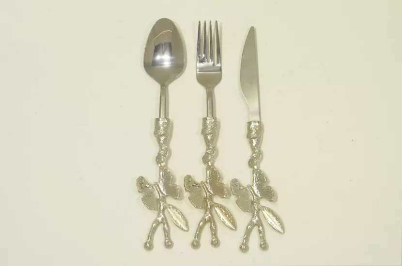KELEBEK 18 PARÇA YEMEK SETİ GÜMÜŞ