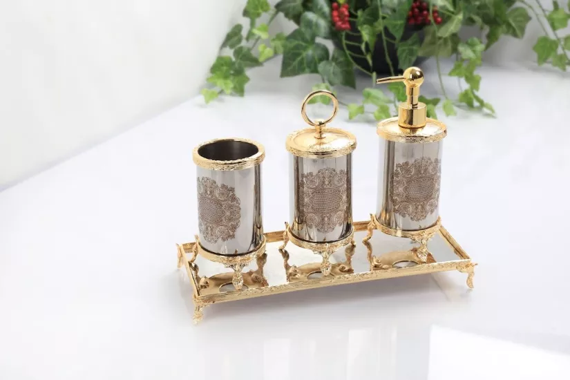 ÇELİK 4 PARÇA BANYO SETİ ALTIN