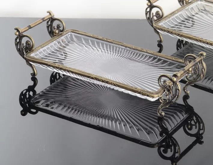 DREAM DİKDÖRTGEN 32X15 CM KULPLU SUNUM ANTİK