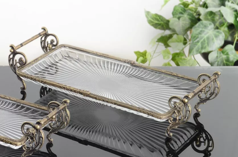 DREAM DİKDÖRTGEN 37X20 CM KULPLU SUNUM ANTİK