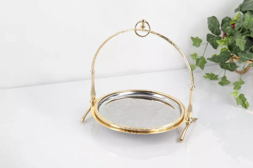 METAL 30 CM SUNUM TABAĞI ALTIN