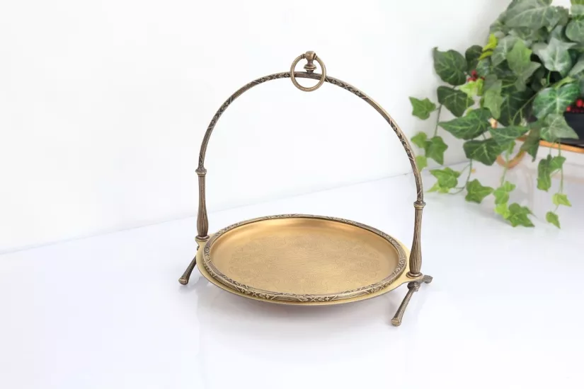 METAL 30 CM SUNUM TABAĞI ANTİK