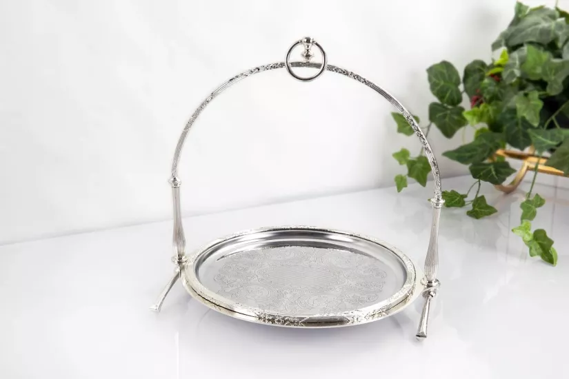 METAL 30 CM SUNUM TABAĞI GÜMÜŞ