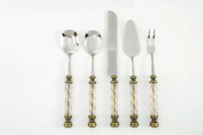 KRİSTAL 5 PARÇA SERVİS SETİ ANTİK