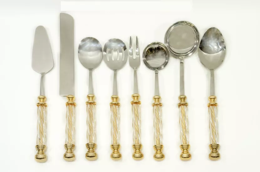 KRİSTAL 8 PARÇA SERVİS SETİ ALTIN