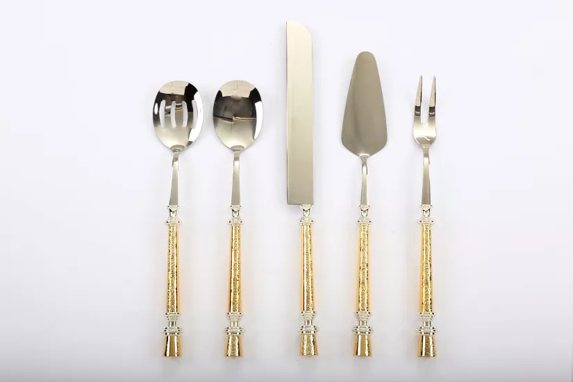 LEYDİ 5 PARÇA SERVİS SET ALTIN